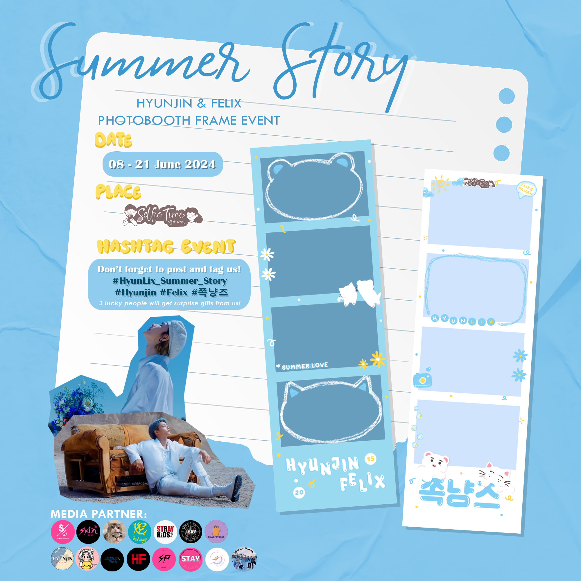 Bagikan Momen dengan Frame Event Hyunjin dan Felix Stray Kids, Hanya Ada di Selfie Time!