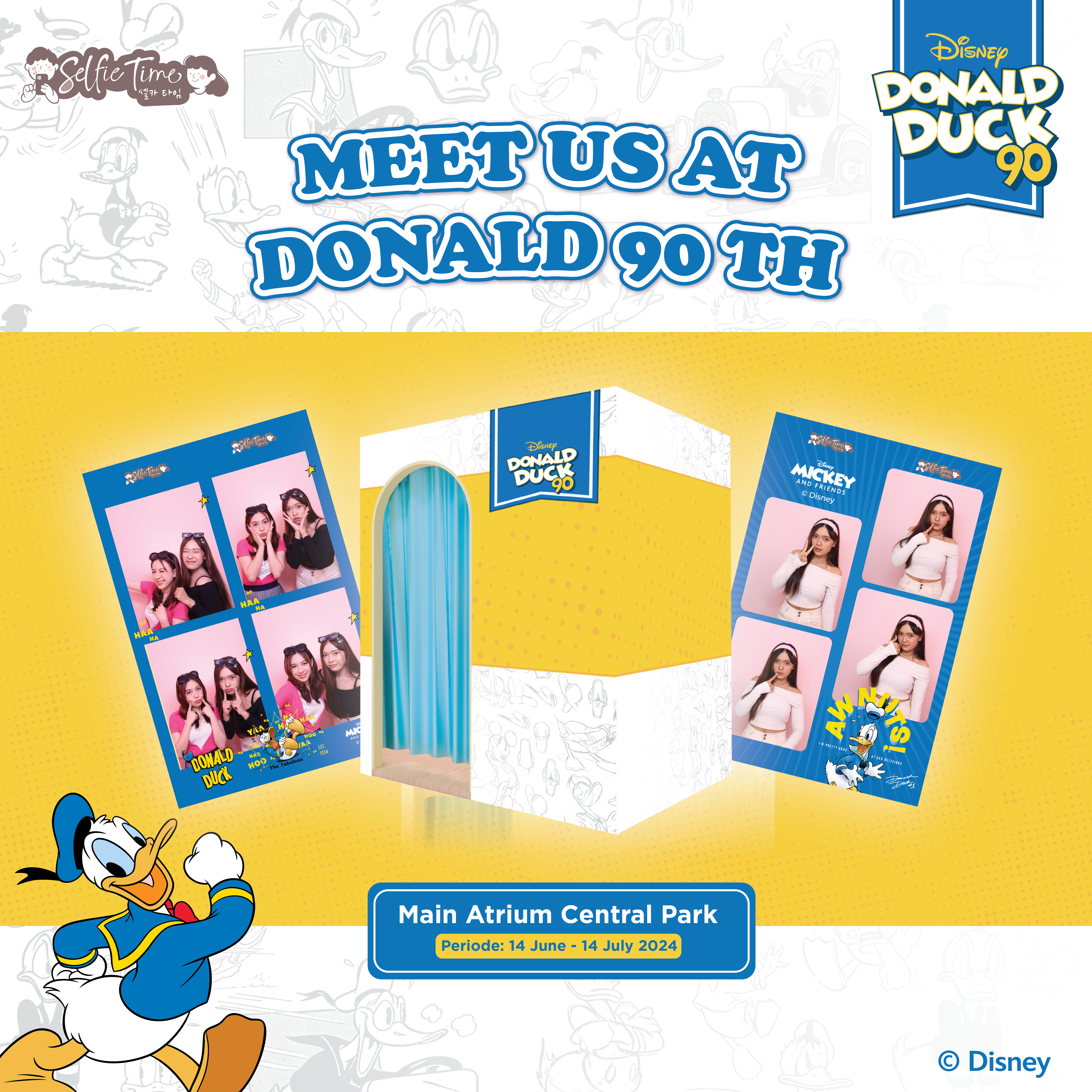 Gemas! Abadikan Momen Donald Duck Ke-90 Tahun di Selfie Time